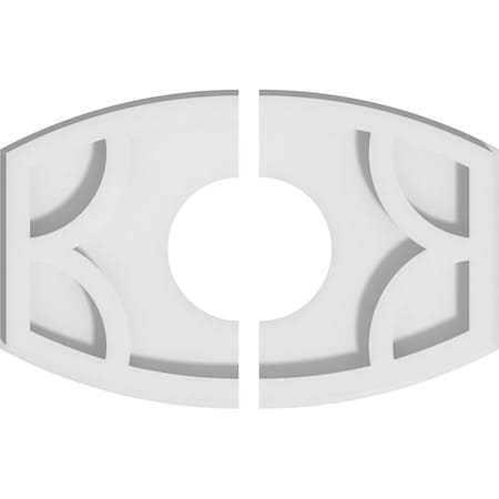 Kailey Architectural Grade PVC Ceiling Medallion, 10"W x 6 5/8"H x 3"ID x 5 1/4"C x 1"P, Two-Piece